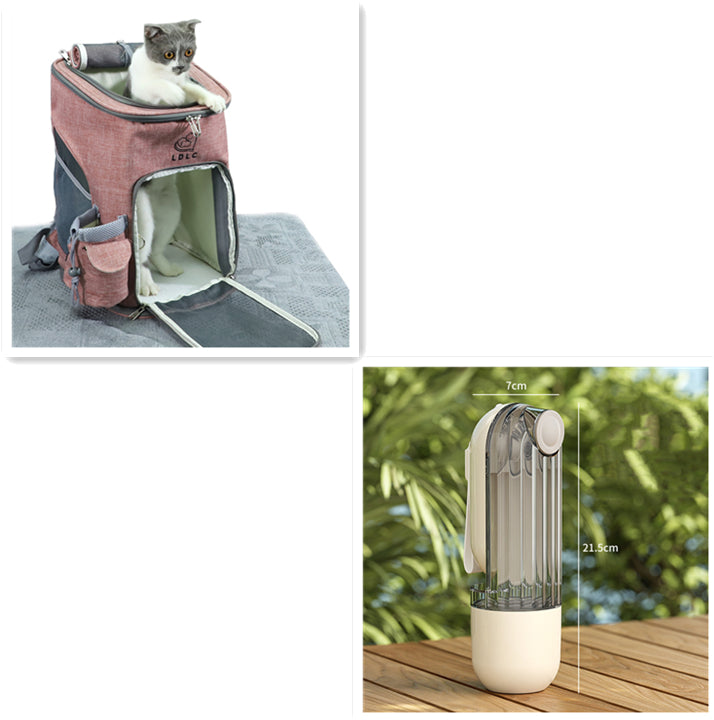 2-in-1 Portable Dog Water Bottle - Segmented Design Travel Feeder