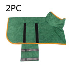 Absorbent Pet Bathrobe - Quick-Dry Microfiber Towel with Adjustable Straps