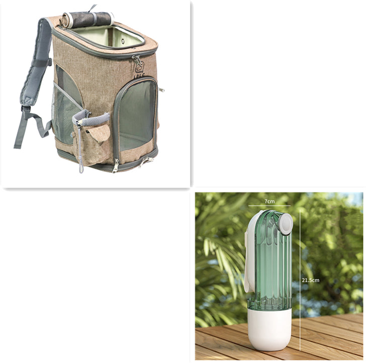 2-in-1 Portable Dog Water Bottle - Segmented Design Travel Feeder