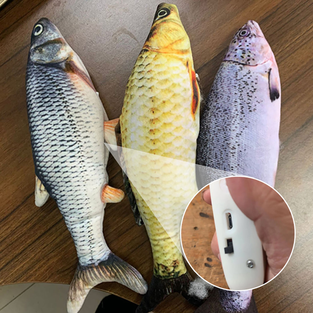 Electric Jumping Fish Toy - USB Rechargeable Interactive Cat Toy