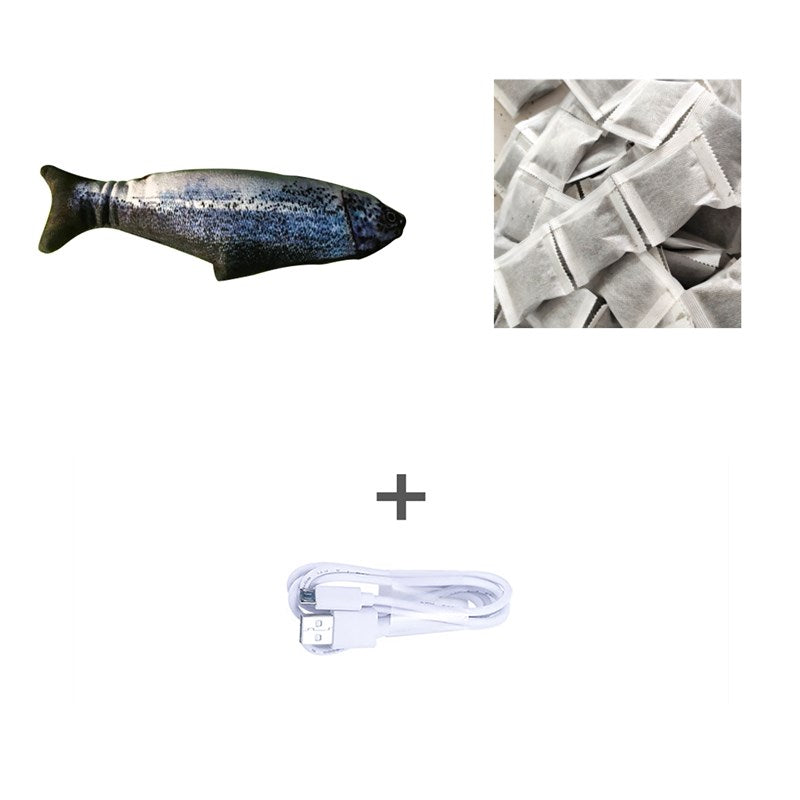 Electric Jumping Fish Toy - USB Rechargeable Interactive Cat Toy