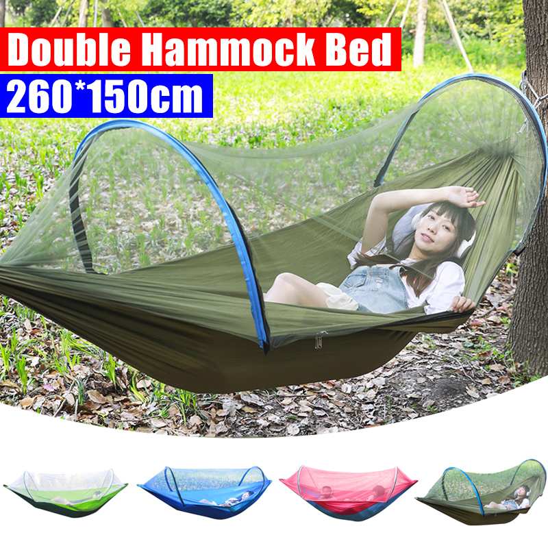 2-Person Outdoor Hammock with Mosquito Net – Portable Parachute Camping Hammock