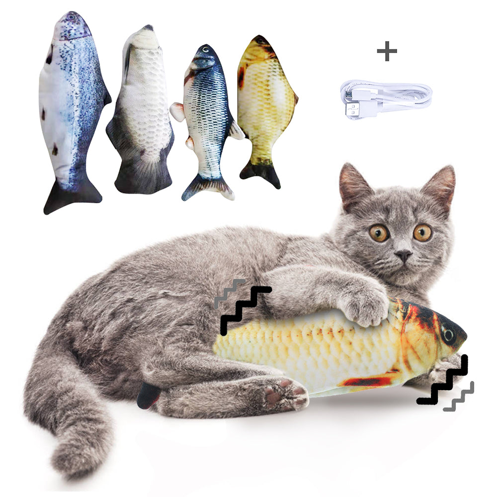 Electric Jumping Fish Toy - USB Rechargeable Interactive Cat Toy