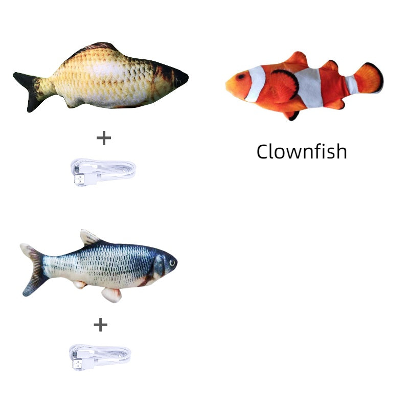 Electric Jumping Fish Toy - USB Rechargeable Interactive Cat Toy