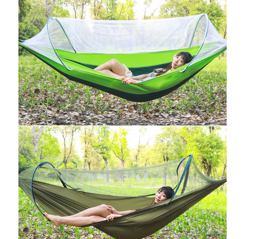 2-Person Outdoor Hammock with Mosquito Net – Portable Parachute Camping Hammock