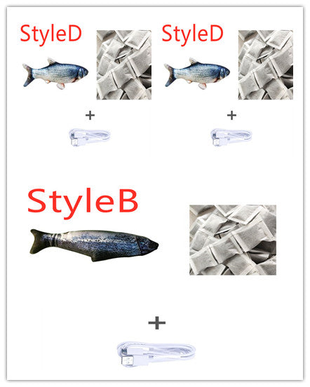Electric Jumping Fish Toy - USB Rechargeable Interactive Cat Toy