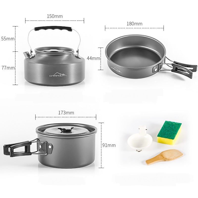 Portable Camping Stove Combo Set – All-in-One Outdoor Cooking Kit for Backpacking & Hiking