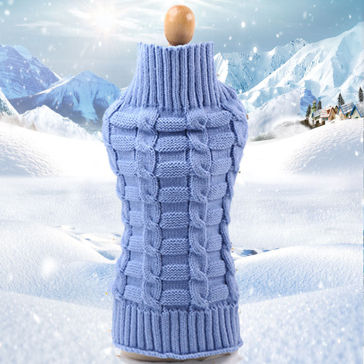 Cashmere Twisted Rope Pet Sweater - Soft Knit Dog Clothes for Cold Weather