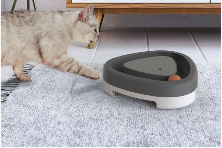 Interactive Electric Cat Toy - Triangle Turntable with Feather & Sound