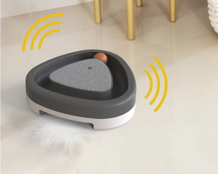 Interactive Electric Cat Toy - Triangle Turntable with Feather & Sound