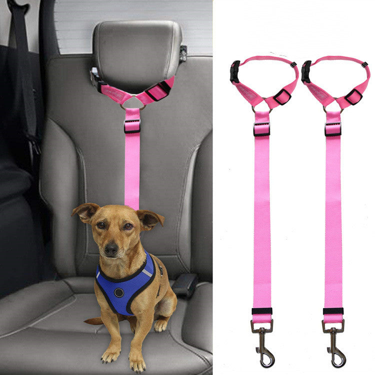 Car Backseat Pet Safety Leash - Adjustable Dog Seatbelt