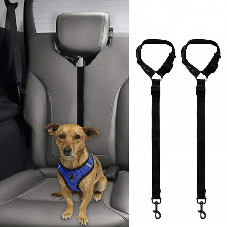 Car Backseat Pet Safety Leash - Adjustable Dog Seatbelt