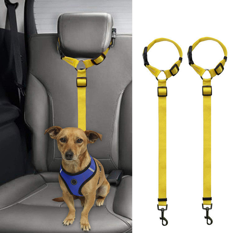 Car Backseat Pet Safety Leash - Adjustable Dog Seatbelt