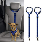Car Backseat Pet Safety Leash - Adjustable Dog Seatbelt for Secure Travel