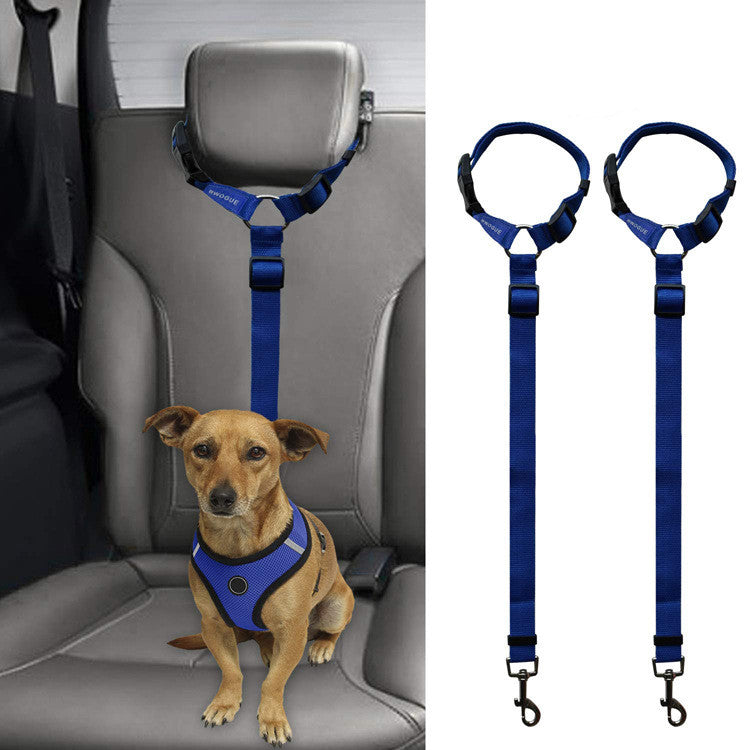 Car Backseat Pet Safety Leash - Adjustable Dog Seatbelt