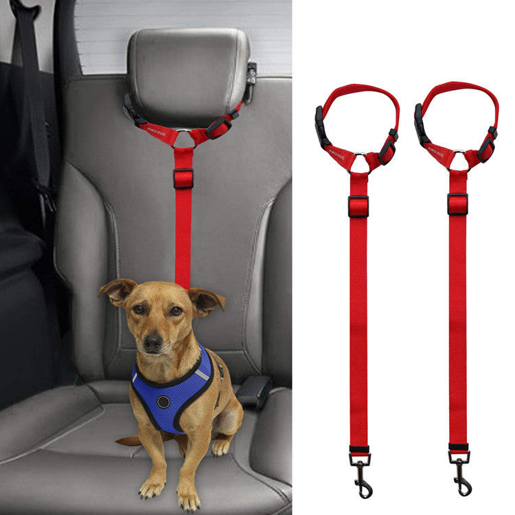 Car Backseat Pet Safety Leash - Adjustable Dog Seatbelt
