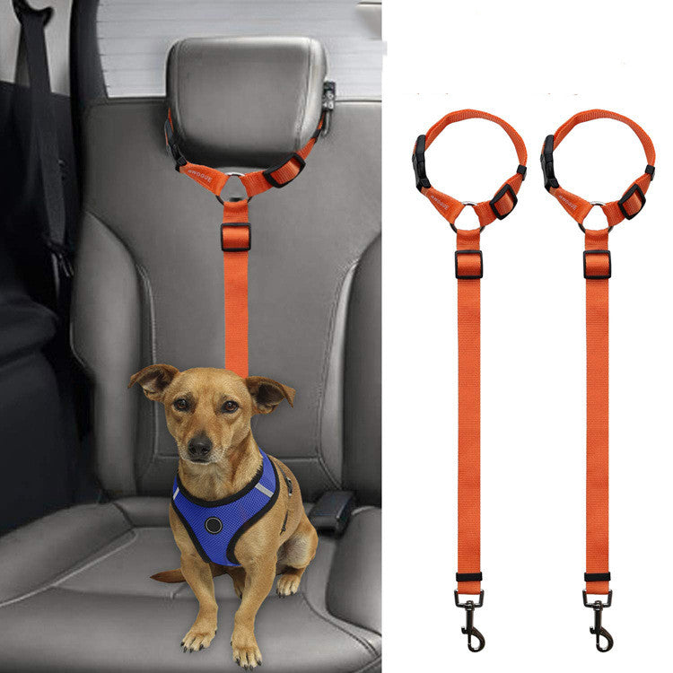 Car Backseat Pet Safety Leash - Adjustable Dog Seatbelt