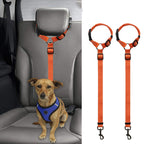 Car Backseat Pet Safety Leash - Adjustable Dog Seatbelt for Secure Travel
