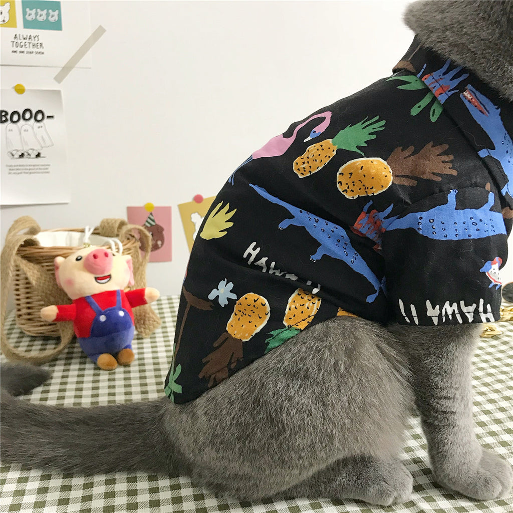 Cat Summer Outfit - Lightweight Shirt with Accessories Set
