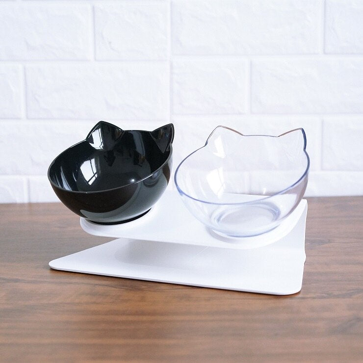 Cat Elevated Feeder Stand With Transparent Bowl