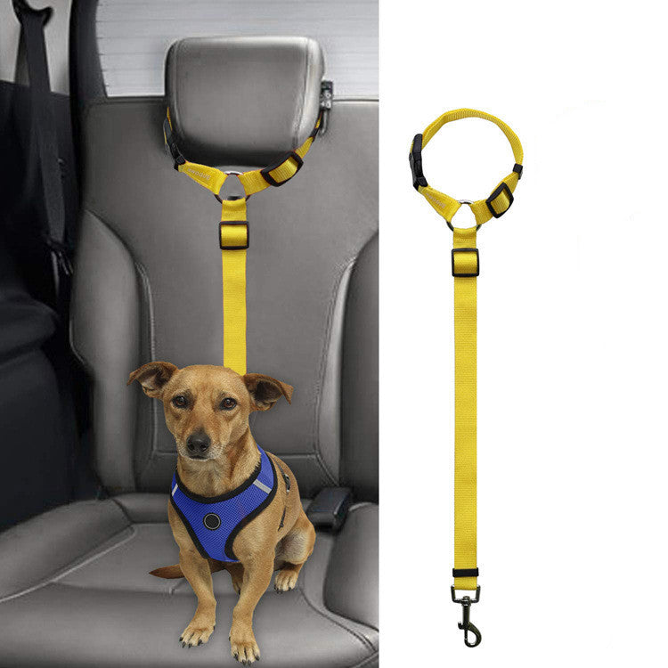 Car Backseat Pet Safety Leash - Adjustable Dog Seatbelt