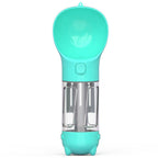 3-in-1 Portable Pet Water Bottle - Travel Feeder with Waste Bag Storage