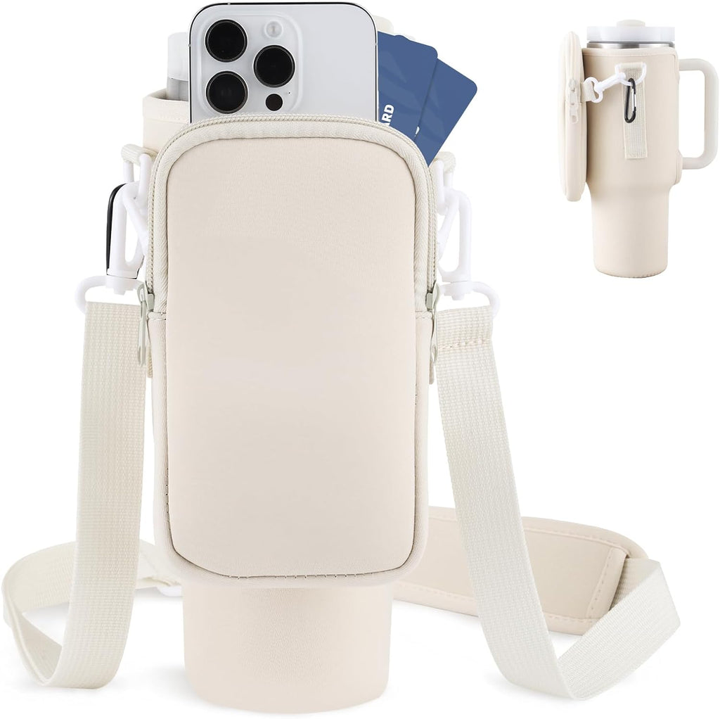 Water Bottle Carrier Bag for 40oz Tumblers – Adjustable Strap for Hiking, Travel & Sports