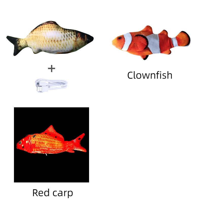 Electric Jumping Fish Toy - USB Rechargeable Interactive Cat Toy