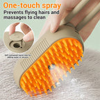 3-in-1 Electric Steam Pet Brush - Spray Grooming & Massage Comb