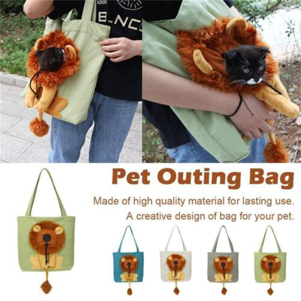 Lion Design Pet Carrier - Soft Portable Breathable Travel Bag