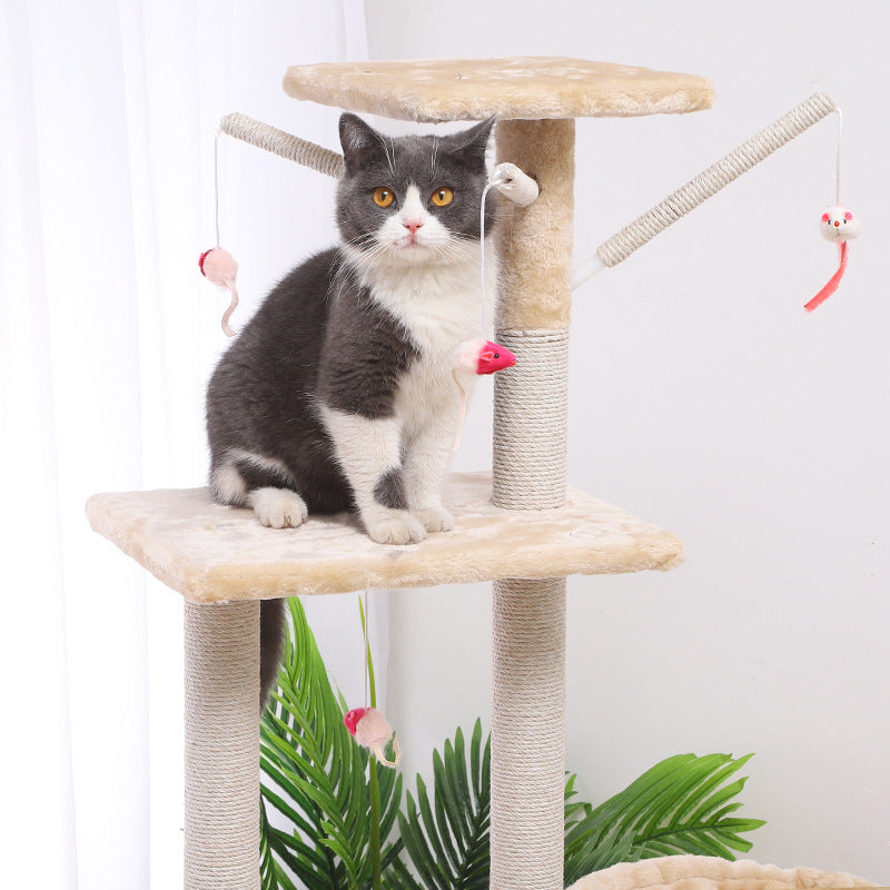 Multi-Level Cat Tree Tower - Sisal Scratching Posts & Cozy Perches