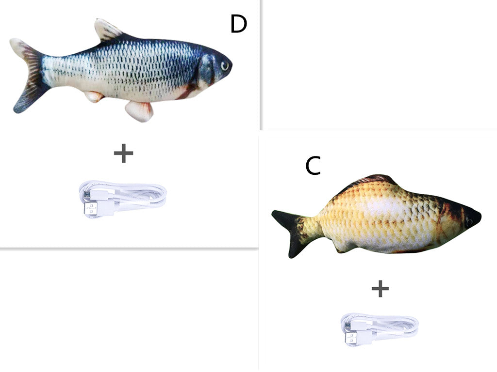 Electric Jumping Fish Toy - USB Rechargeable Interactive Cat Toy