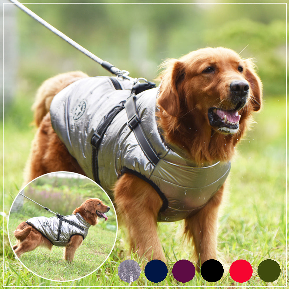 Waterproof Dog Coat with Harness - Winter Jacket for Big Dogs