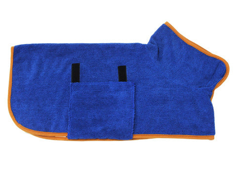 Absorbent Pet Bathrobe - Quick-Dry Microfiber Towel with Adjustable Straps