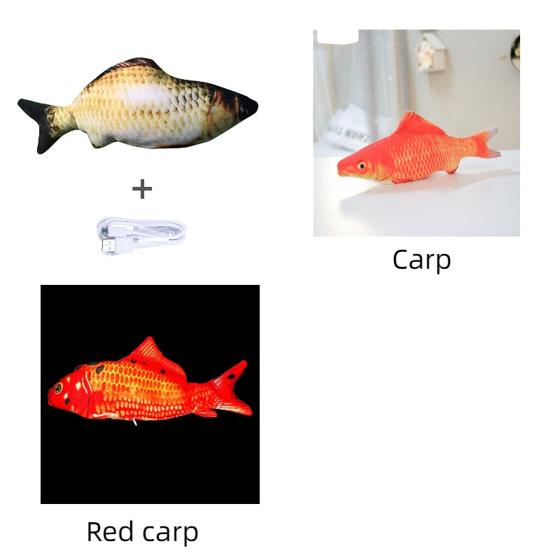 Electric Jumping Fish Toy - USB Rechargeable Interactive Cat Toy