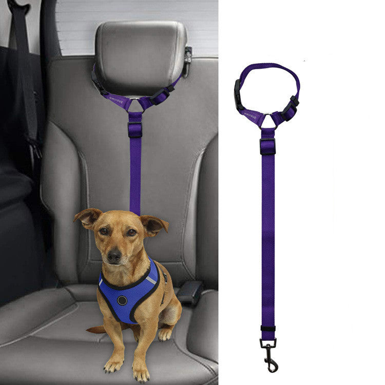Car Backseat Pet Safety Leash - Adjustable Dog Seatbelt