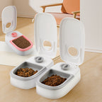 Automatic Pet Feeder - Gravity Food & Water Dispenser with Stainless Steel Bowl