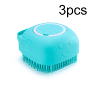 Silicone Dog Bath Massage Gloves Brush Pet Cat Bathroom Cleaning Tool Comb Brush For Dog Can Pour Shampoo Dog Grooming Supplies