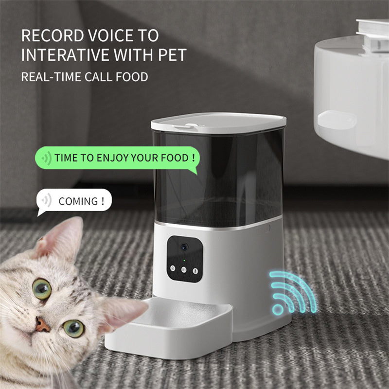 Pet Automatic Feeder Large Capacity Smart Voice Recorder APP Control Timer Feeding Cat Dog Food Dispenser With WiFi Pet Bo