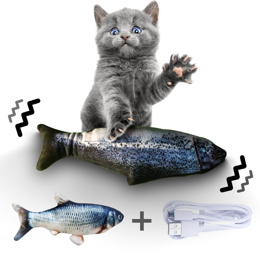 Electric Jumping Fish Toy - USB Rechargeable Interactive Cat Toy