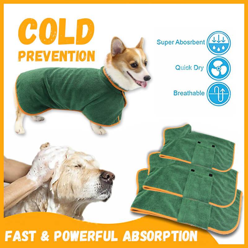 Absorbent Pet Bathrobe - Quick-Dry Microfiber Towel with Adjustable Straps
