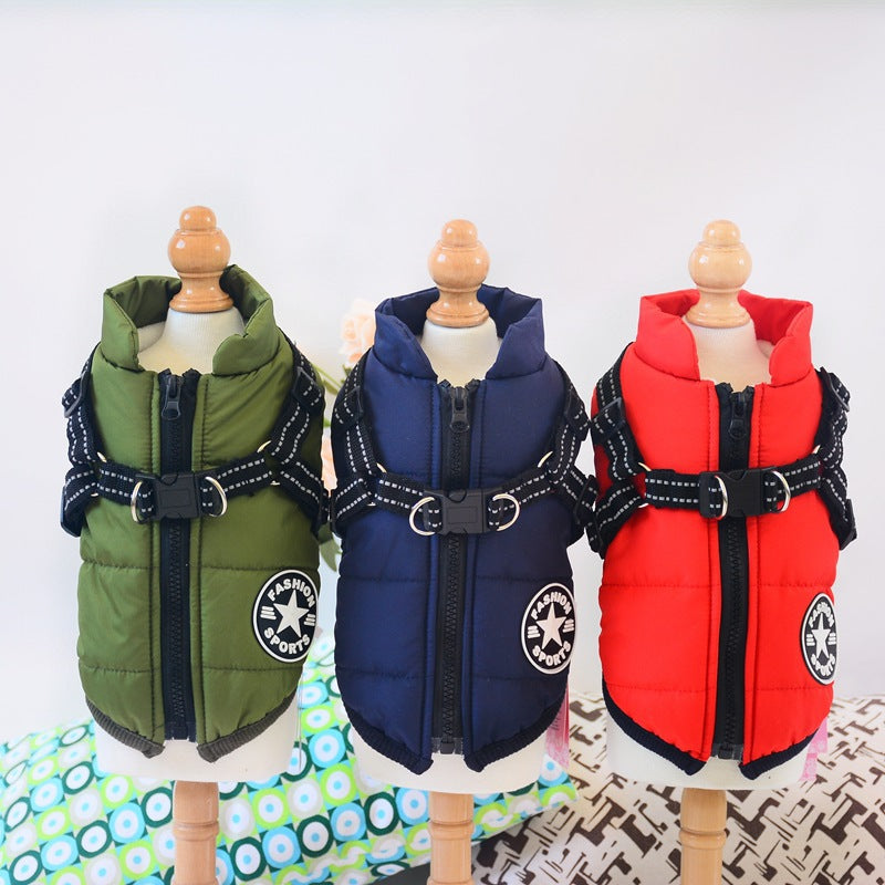 Waterproof Dog Coat with Harness - Winter Jacket for Big Dogs