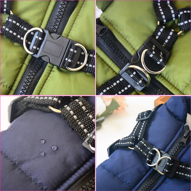 Waterproof Dog Coat with Harness - Winter Jacket for Big Dogs