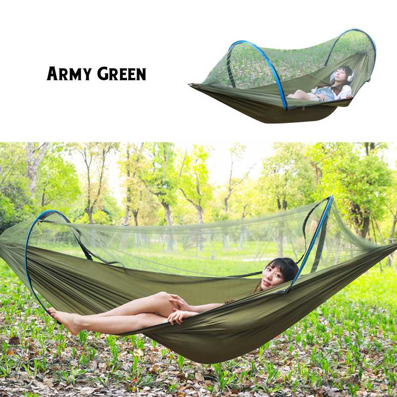 2-Person Outdoor Hammock with Mosquito Net – Portable Parachute Camping Hammock