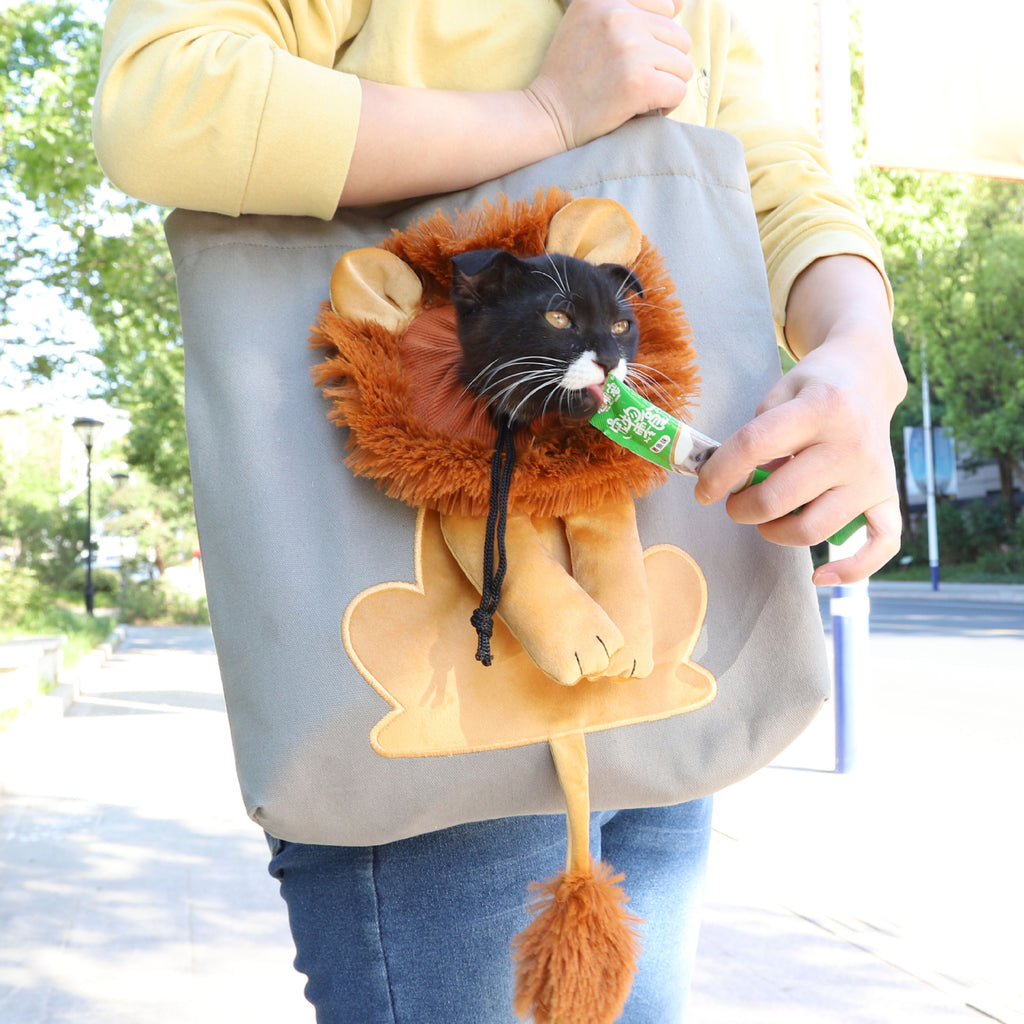 Lion Design Pet Carrier - Soft Portable Breathable Travel Bag