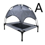 Elevated Pet Cot with Sunshade Canopy - Outdoor Camping Bed for Dogs