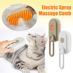 3-in-1 Electric Steam Pet Brush - Spray Grooming & Massage Comb