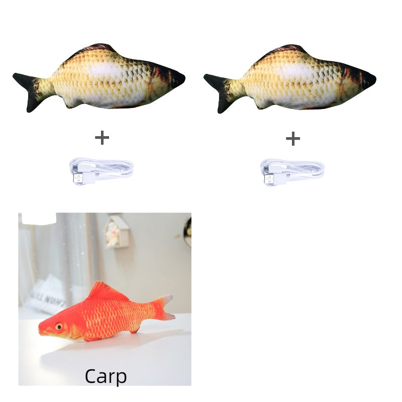 Electric Jumping Fish Toy - USB Rechargeable Interactive Cat Toy