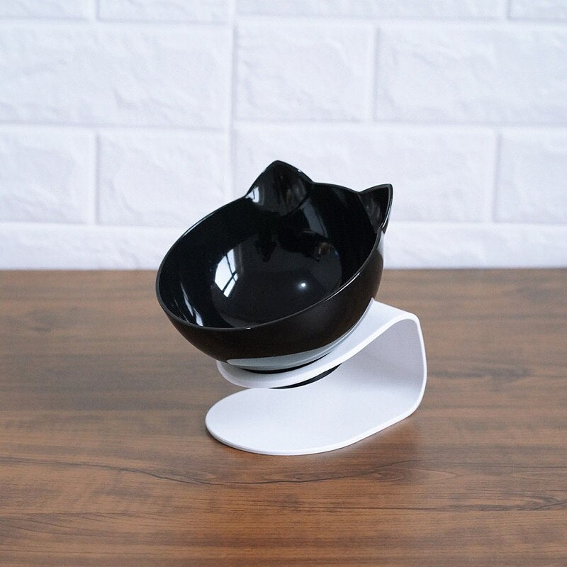 Cat Elevated Feeder Stand With Transparent Bowl