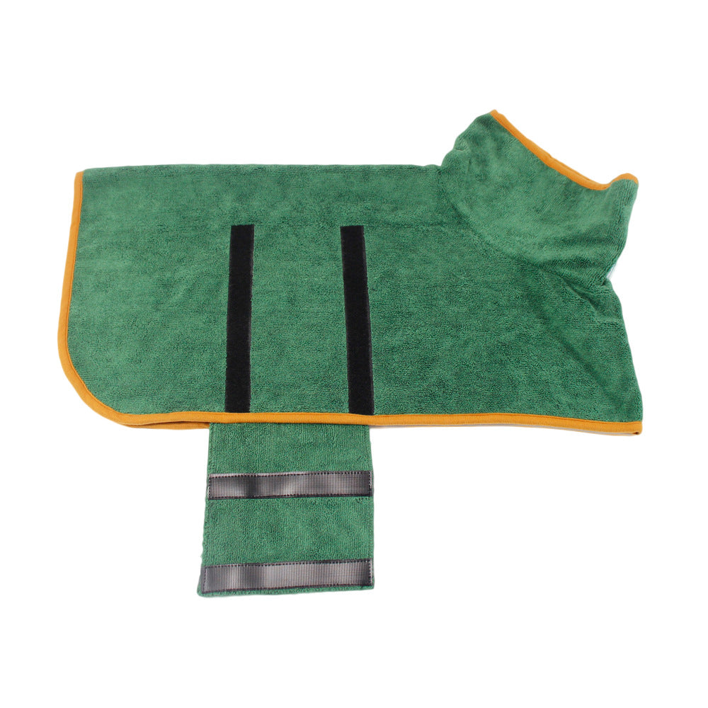 Absorbent Pet Bathrobe - Quick-Dry Microfiber Towel with Adjustable Straps